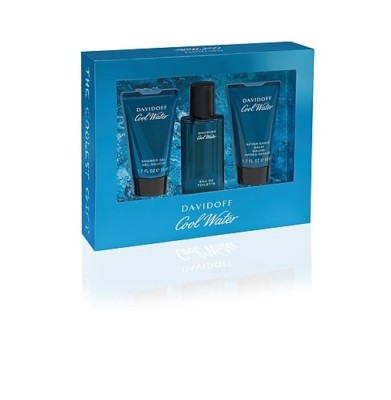 COOL WATER By Davidoff MEN COLOGNE 3PC GIFT SET 40 ML 50ML A/S S/GEL  NEW