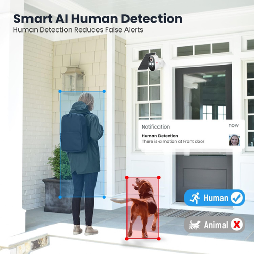 1080p Wireless Security Camera with Solar Panel, AI Human Detection, 2-Way Talk, - Picture 7 of 7