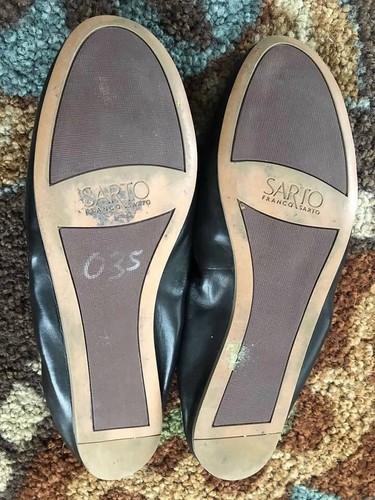 Zapatos de mocasín planos de cuero negro de cuero negro "STACEY" talla 12 - Imagen 2 de 2