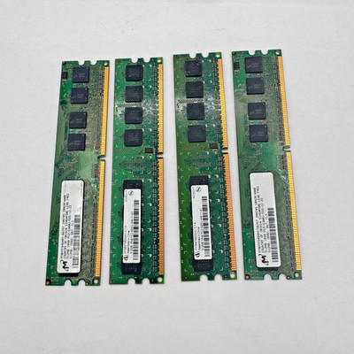 Lot of 4 RAM Sticks 4x512 MB Memory Module 2 GB Total RAM 2x Micron 2x ...
