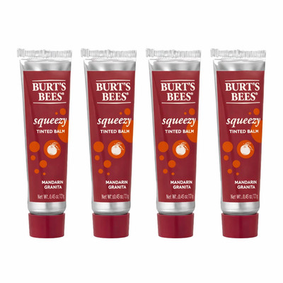 Burt s Bees Mandarin Granita Tinted Lip Balm | PACK OF 4 | 0.43 oz Each | NEW