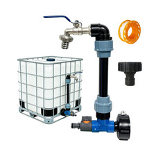 IBC Auslaufhahn 3 4 Zoll Set mit Kugelhahn und Adapter f&uuml;r 1000 Liter