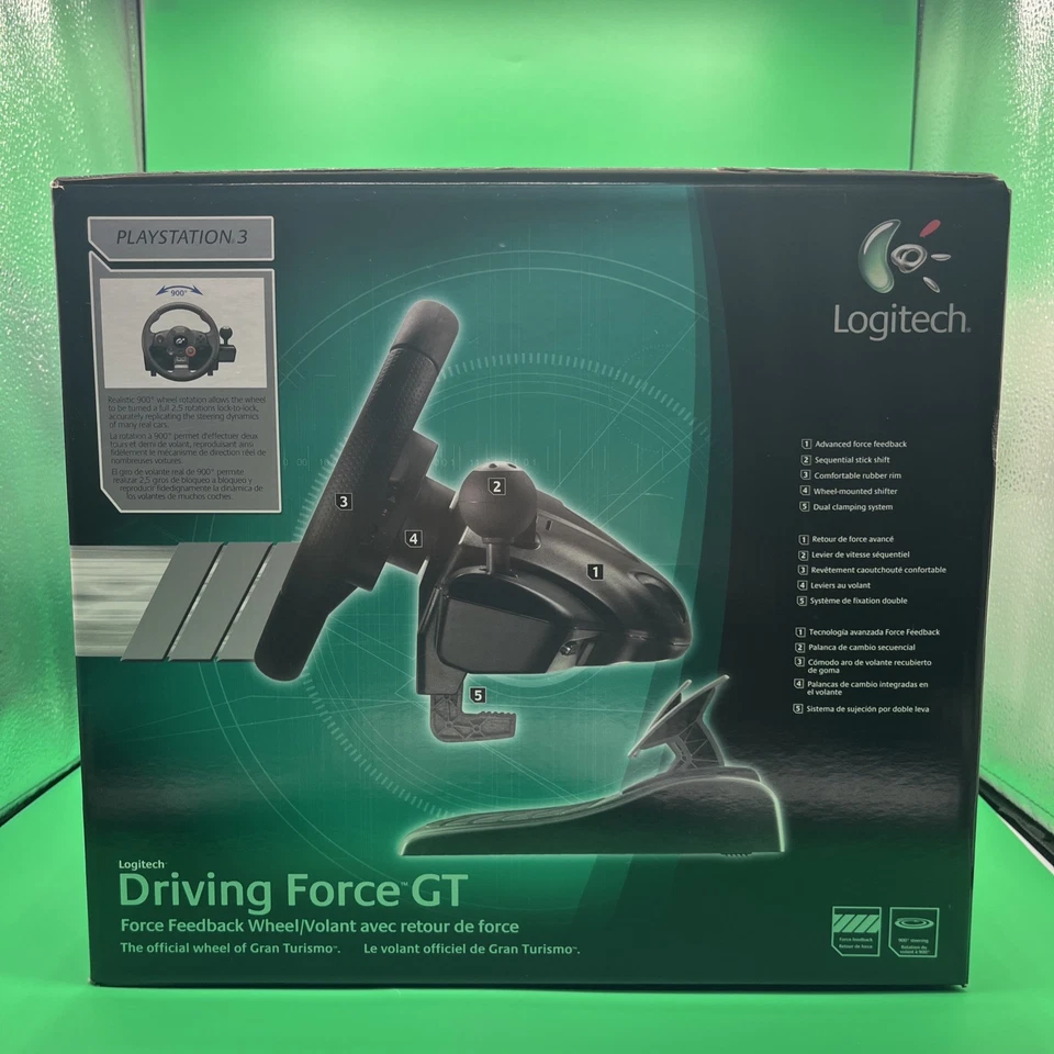 Brand New 💯 LogitechDriving Force GT Racing Steering Wheel w/shift & Pedals PS3 - Image 3 of 4