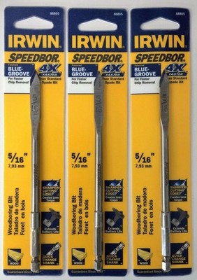 Irwin 88805 Speedbor Blue Groove Wood Boring Bit 5/16'' x 6'' 3 Packs