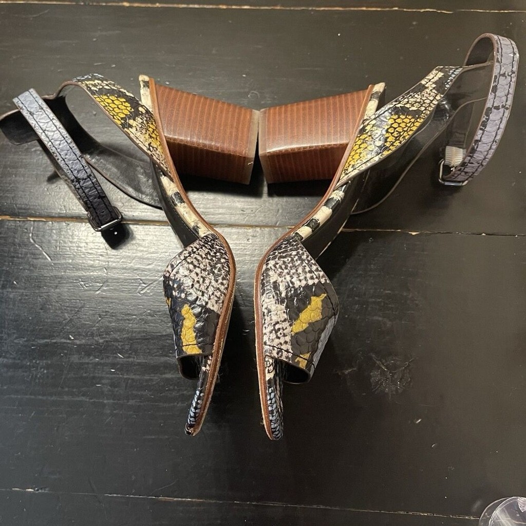 Coach Pipher Python/Anaconda Size 8.5 Wooden Bloc… - image 4