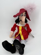 Disney Store Authentic Captain Hook 20" Plush Stuffed Toy Peter Pan Pirate Doll