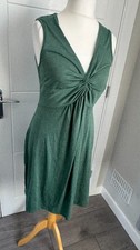 SHEIN Green Twist Front Sleeveless Skater Midi Dress UK 8-10 S B47
