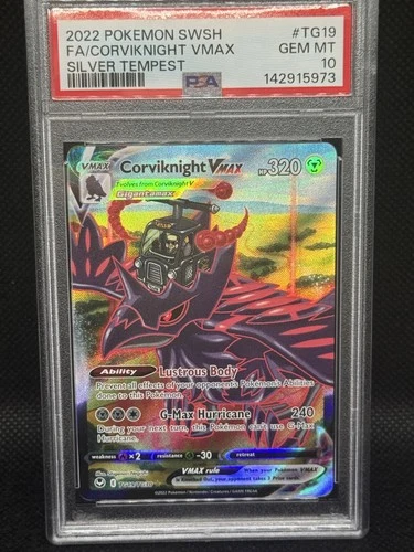 2022 Pokemon CORVIKNIGHT VMAX TG19/TG30 PSA 10 Gem Sword & Shield Silver Tempest