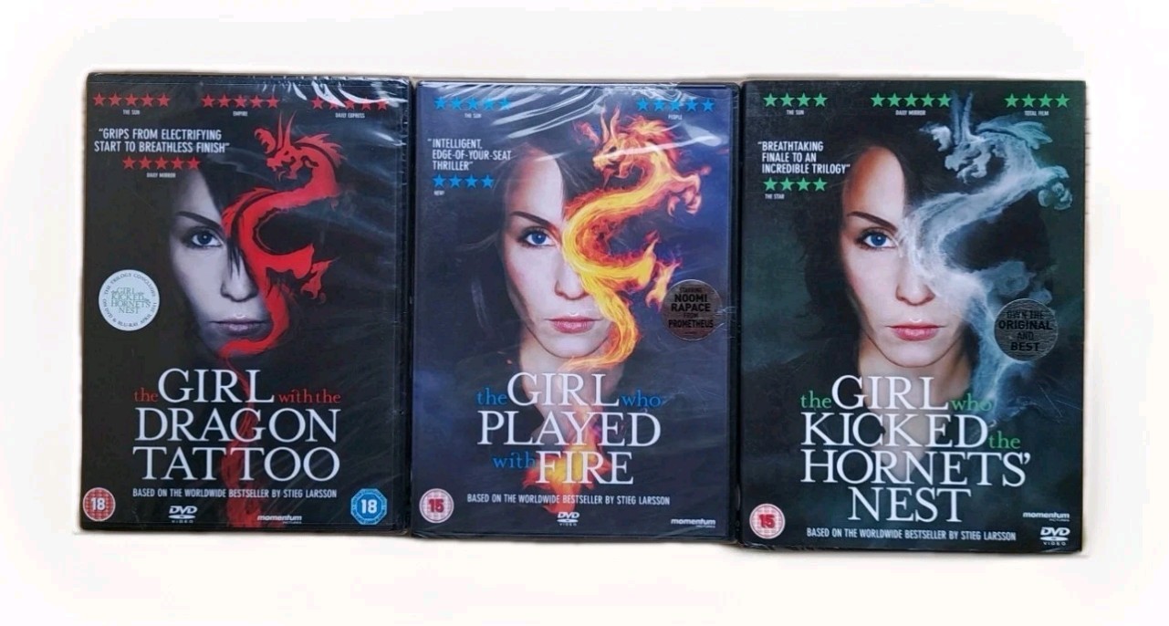 The Girl Trilogy Dragon Tattoo / Played With Fire / Hornets Nest DVD 3 Films New