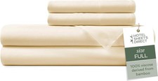 4 Piece Bed Sheet Set Full Size, 100 Viscose Derived from Bamboo Sheets Set