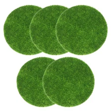  5 Pcs Artificial Moss Mat Landscape Decorations Grass Square for Crafts