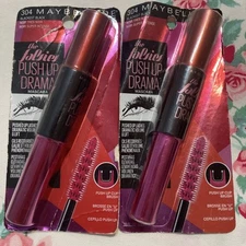 2~Maybelline The Falsies Push Up Drama Washable Mascara 304 Blackest Black HTF