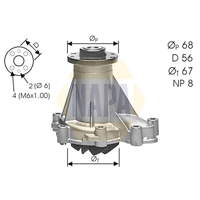 Water Pump fits MERCEDES VITO 638 2.3D 96 to 03 Coolant NAPA 6022000020 Quality - Picture 2 of 2