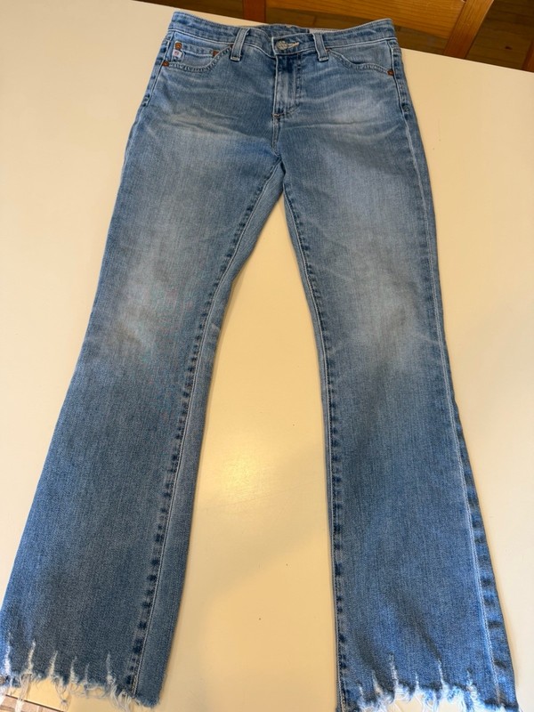 AG Adriano Goldschmied The Jodi High Rise Slim Straight Raw Hem Jeans 24R