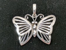 Sterling Silver Butterfly Necklace Pendant. Weighs 5.2 Grams. 36mm Wide x 33mm