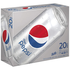 DIET PEPSI COLA SODA DIETA LATTINA in CONFEZIONE FRIGO SCATOLA 20 CT 240 OZ - 0012000171841