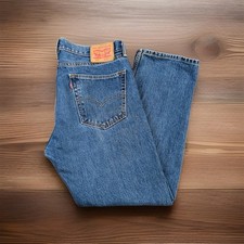 Levis 505 Jeans Mens 36x30 Blue Straight Leg Zip Fly Denim Classic Fit Pants