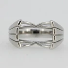 Men’s Heavy 925 Sterling Silver Semi Mount Ring Cushion 14x10mm Birthday Ring