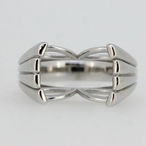Men’s Heavy 925 Sterling Silver Semi Mount Ring Cushion 14x10mm Birthday Ring