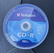 50 pack VERBATIM 52X CD-R Digital Vinyl 700MB Media Disc Spindle 94587