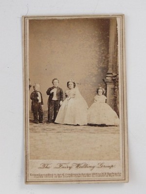 Feenhochzeit Gruppe Tom Daumen Lavinia Warren Brady CDV Foto 1863