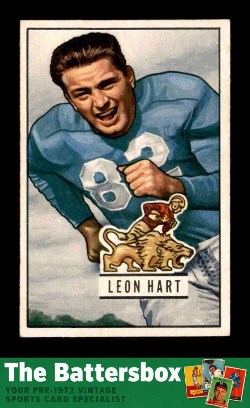 Leon Hart #26 Football Cards 1951 Bowman trading card — raw and PSA graded price guide