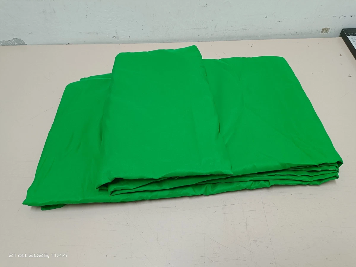 Vevelux - Fondale fotografico con schermo verde, 2 x 3 m, 100% poliestere, pieghevole, con 4 morsetti a molla e 4 clip antirughe per riprese fotografiche in studio