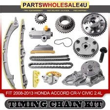 For 08-12 Honda Accord 2.4L Engine Timing Chain Kit Water Pump VVT Sprocket Gear