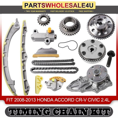 #ad #ad For 08 12 Honda Accord 2.4L Engine Timing Chain Kit Water Pump VVT Sprocket Gear $119.99