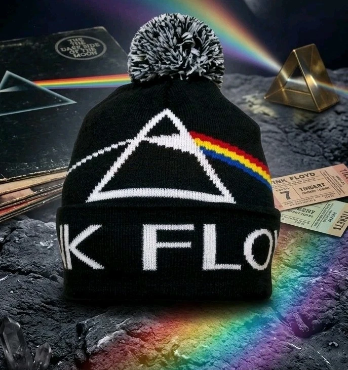 Pink Floyd Beanie Dark Side of the Moon Pom Pom Knit Hat Rock Band Merch Black
Opens in a new window