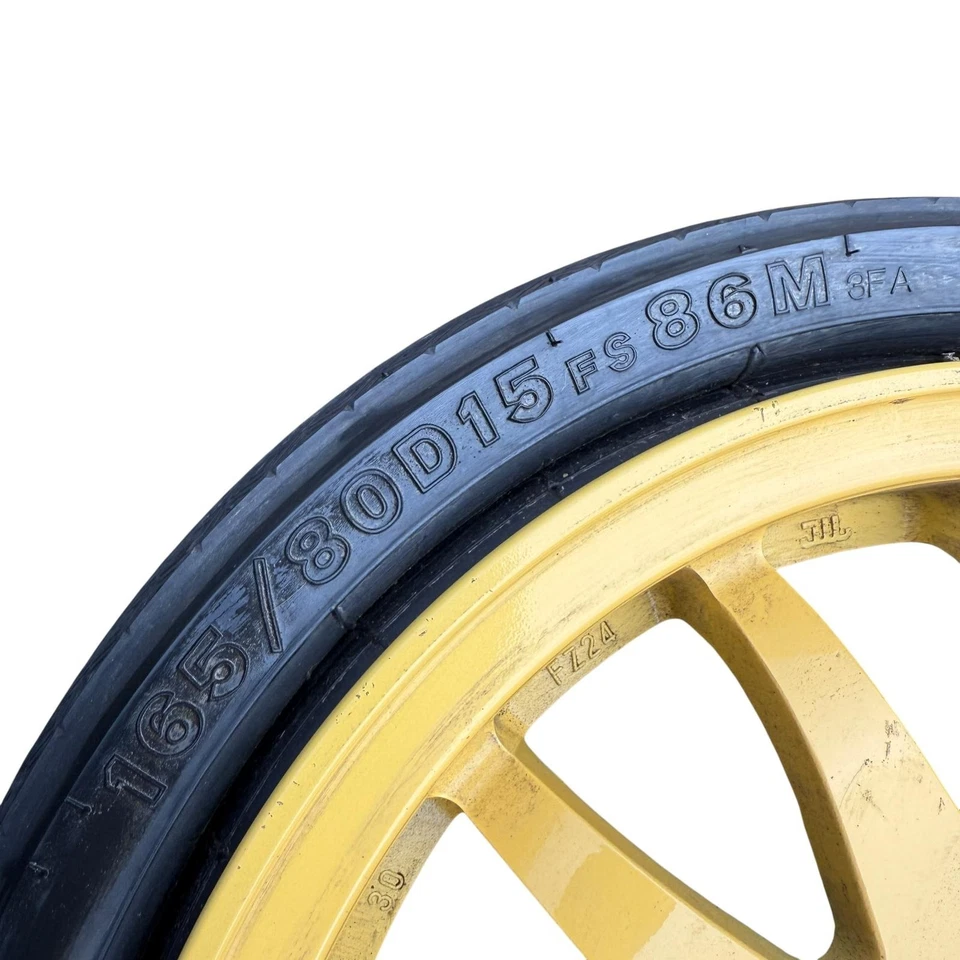 1990-1996 Nissan 300ZX Z32 Yellow Spare Tire Wheel 165/80D15 66CB 5x114.3 OEM - Image 3 of 4