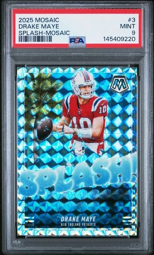 2025 PANINI MOSAIC SPLASH MOSAIC #3 DRAKE MAYE ROOKIE RC PSA 9