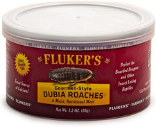 Fluker's Gourmet Canned Dubia Roaches Reptile Bird Fish Food 1.2 Oz