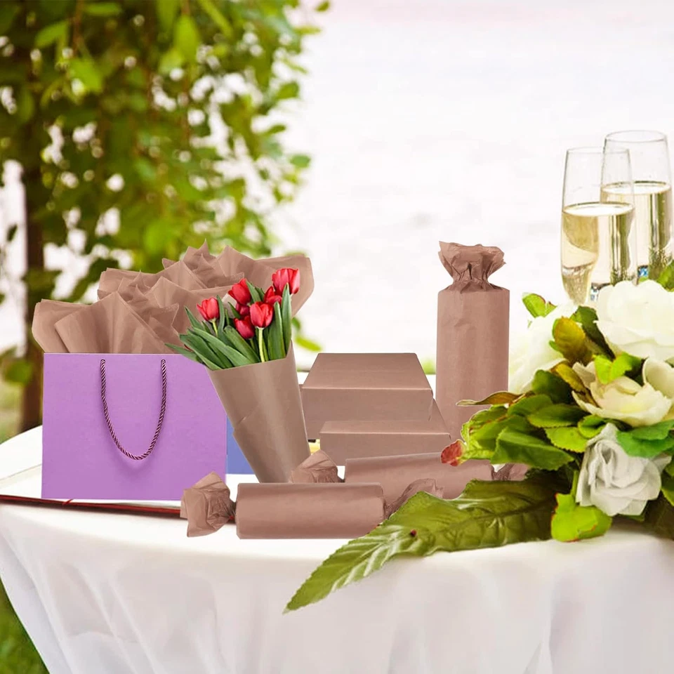 100 Sheets Brown Tissue Paper Artdly 14 X 20 Inches Brown Wrapping Paper Bulk fo - Image 2 of 4