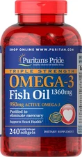 Triple Strength Omega-3 Fish Oil 1360 mg (950 mg Active Omega-3)-240 Softgels