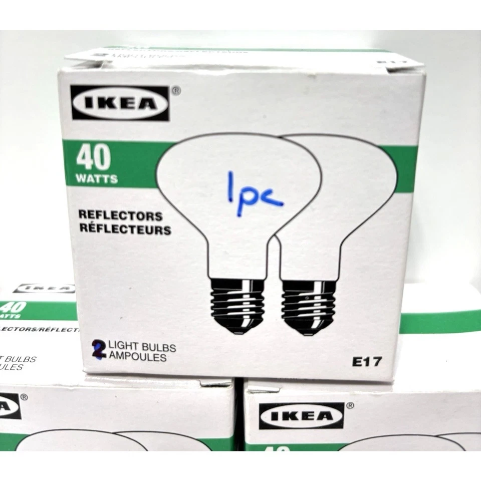 IKEA 5pc 40W Reflector LED Bulbs E17 Candelabra Base One Box Missing 1 Bulb - Image 2 of 4