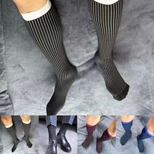Comfortable Mens Business Socks with Striped Pattern and Breathable Fabric
