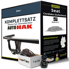 Für SEAT Cordoba Stufenheck Typ 6L2 Anhängerkupplung starr +eSatz 7pol uni 03-