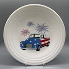 Fiesta Americana Truck White Luncheon Plate | Fiestaware Belk July 4th Fireworks