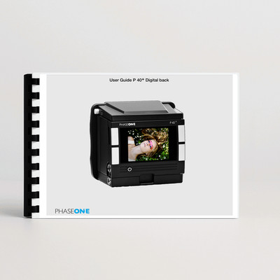 Phase One P40+ back owner manual user guide