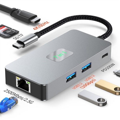 4k60h 11-en-1 USB extender Multi-Interface ordinateur portable type-C adaptateur - Photo 6/22