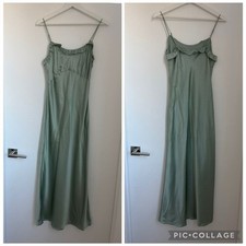 Reformation Small Aribella Ruffle Neck Polka Dot Silk Midi Dress