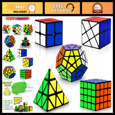 5-Pack Speed Cube Set - 2x2, 4x4, Pyraminx, Megaminx - Magic Puzzle Toys for Kid