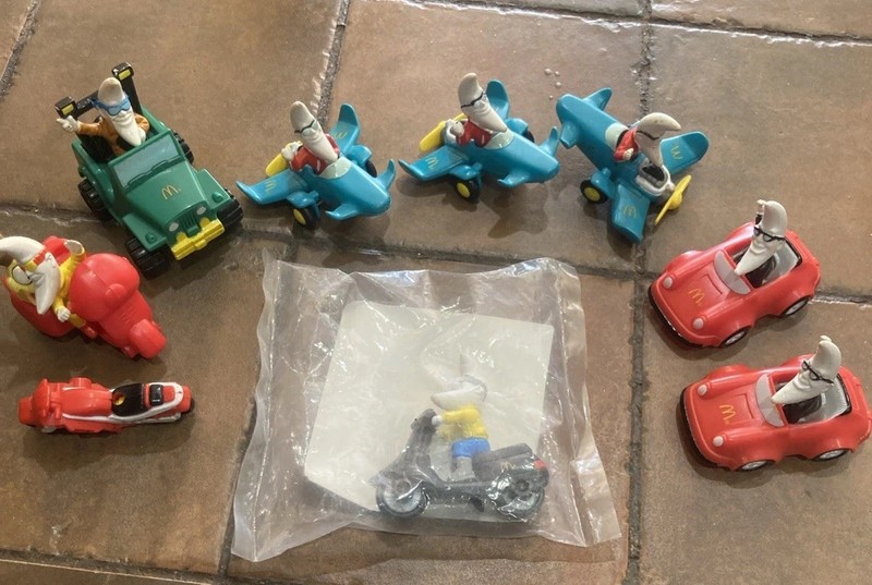 1988 Mac Tonight McDonald's Full Set of 7 +1? Vintage Happy Meal Toy Vehicles