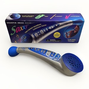 Sharper Image Saxxy Synthesizer Kazoo SI468 Musical Toy Instrument Blue w/ Box