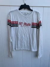 NC State Wolfpack T Shirt Womens XL Cropped Boxy Long Sleeve Pressbox