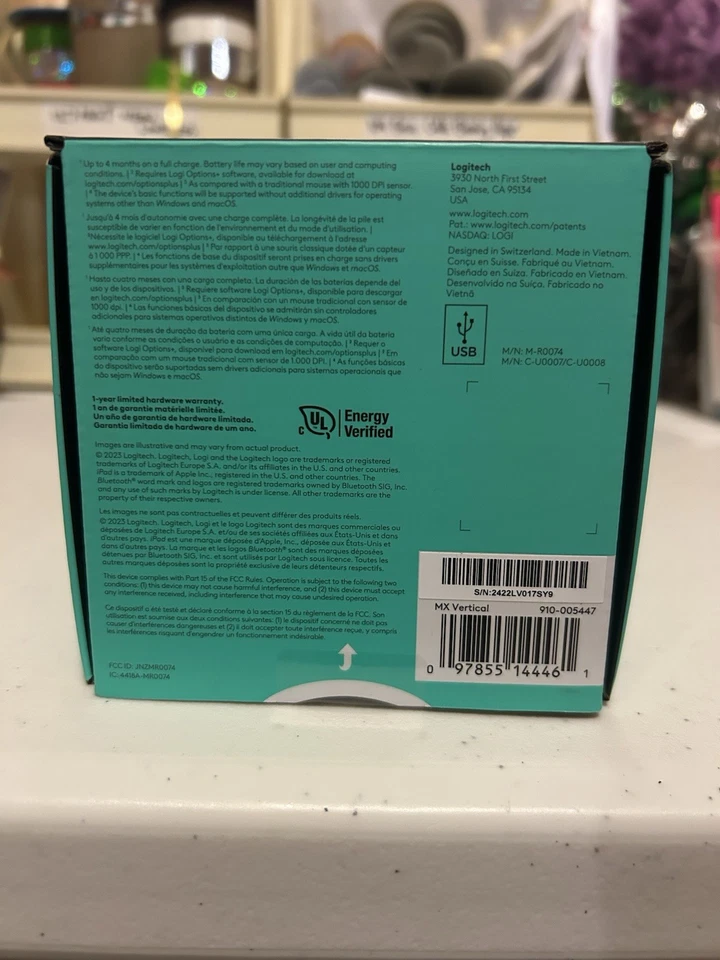 Brand New Logitech MX Vertical Advanced Ergonomic Wireless Mouse - Image 3 of 4