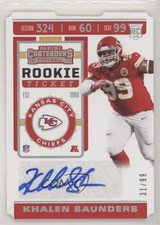 2019 Panini Contenders Rookie Ticket Stub 31/99 Khalen Saunders #266 Auto 1u6