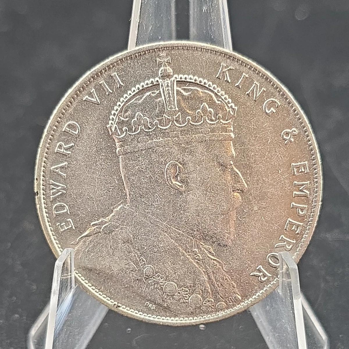 1907H-英領海峡植民地 エドワード7世 50セント銀貨 NGC認証 1907H