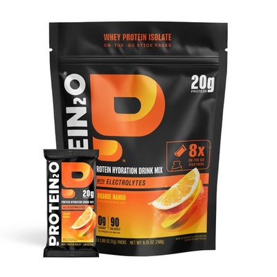 Protein2o Whey Protein Isolate 20g Sugar Free Orange Mango 8-Pack